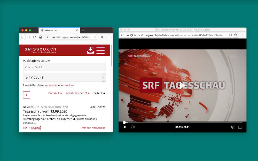 Swissdox vous permet de rechercher des séquences vidéo