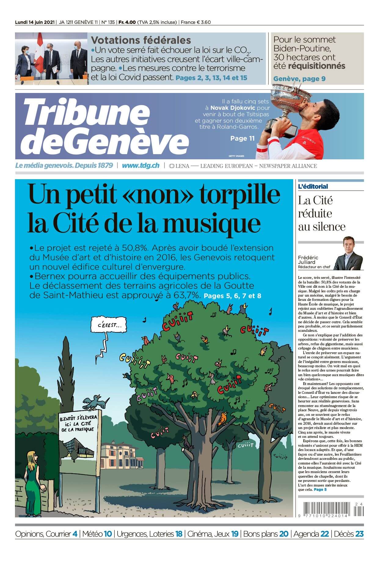 Tribune de Genève aux archives média Swissdox